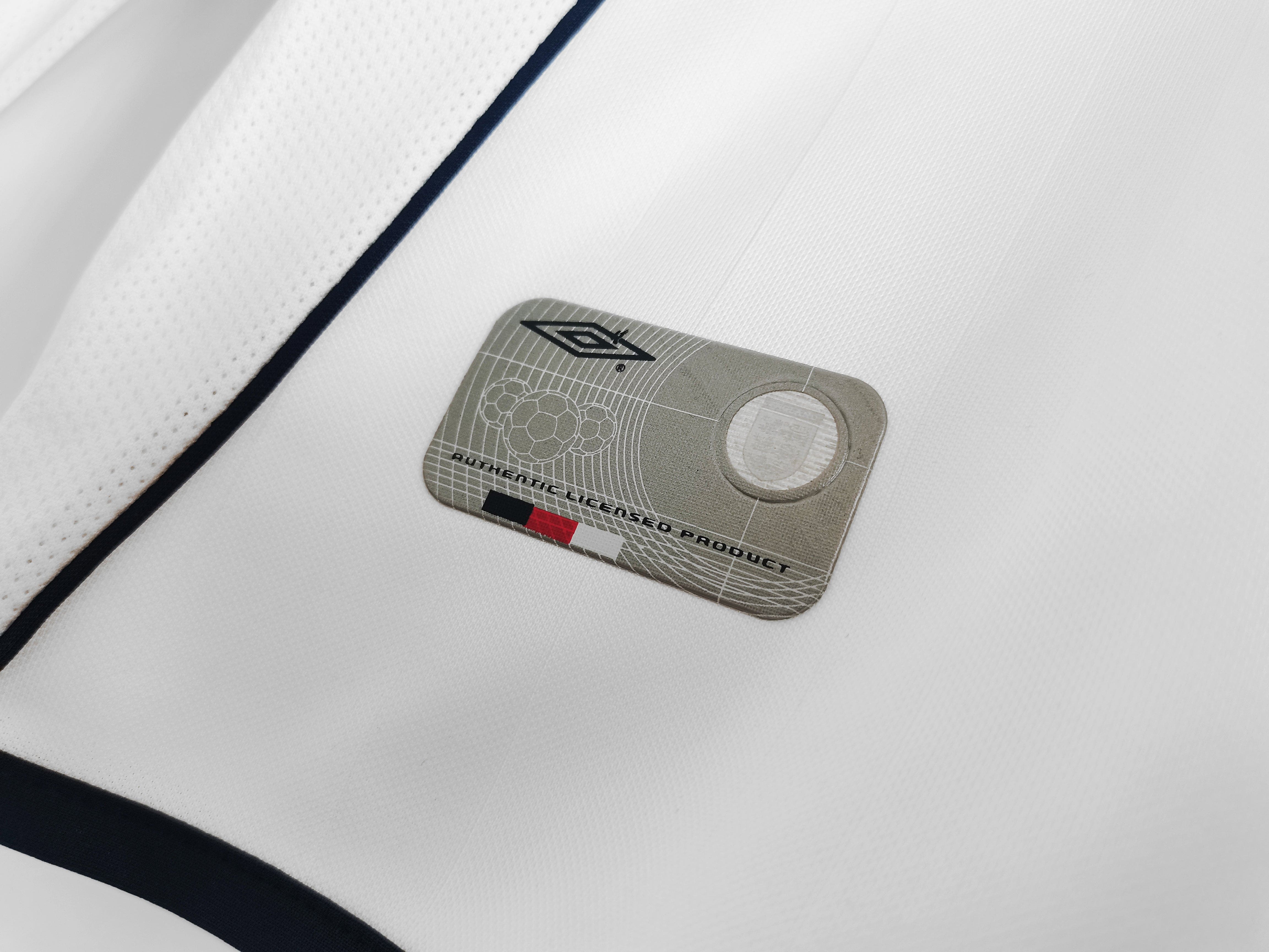 2002 England Retro Home Shirt Long Sleeves