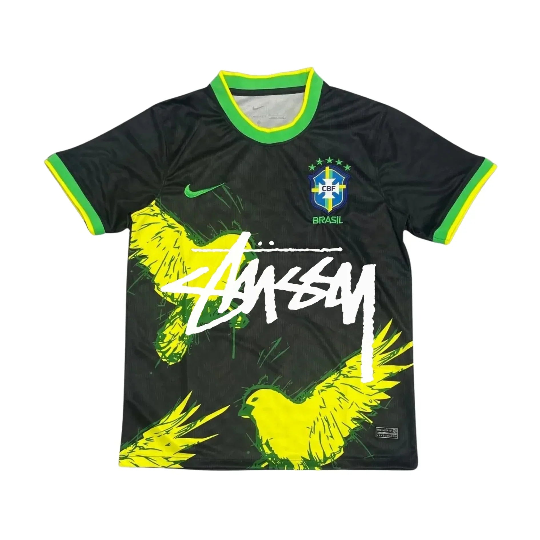 2025/26 Stussy x Brazil Bird Shirt - Black Edition