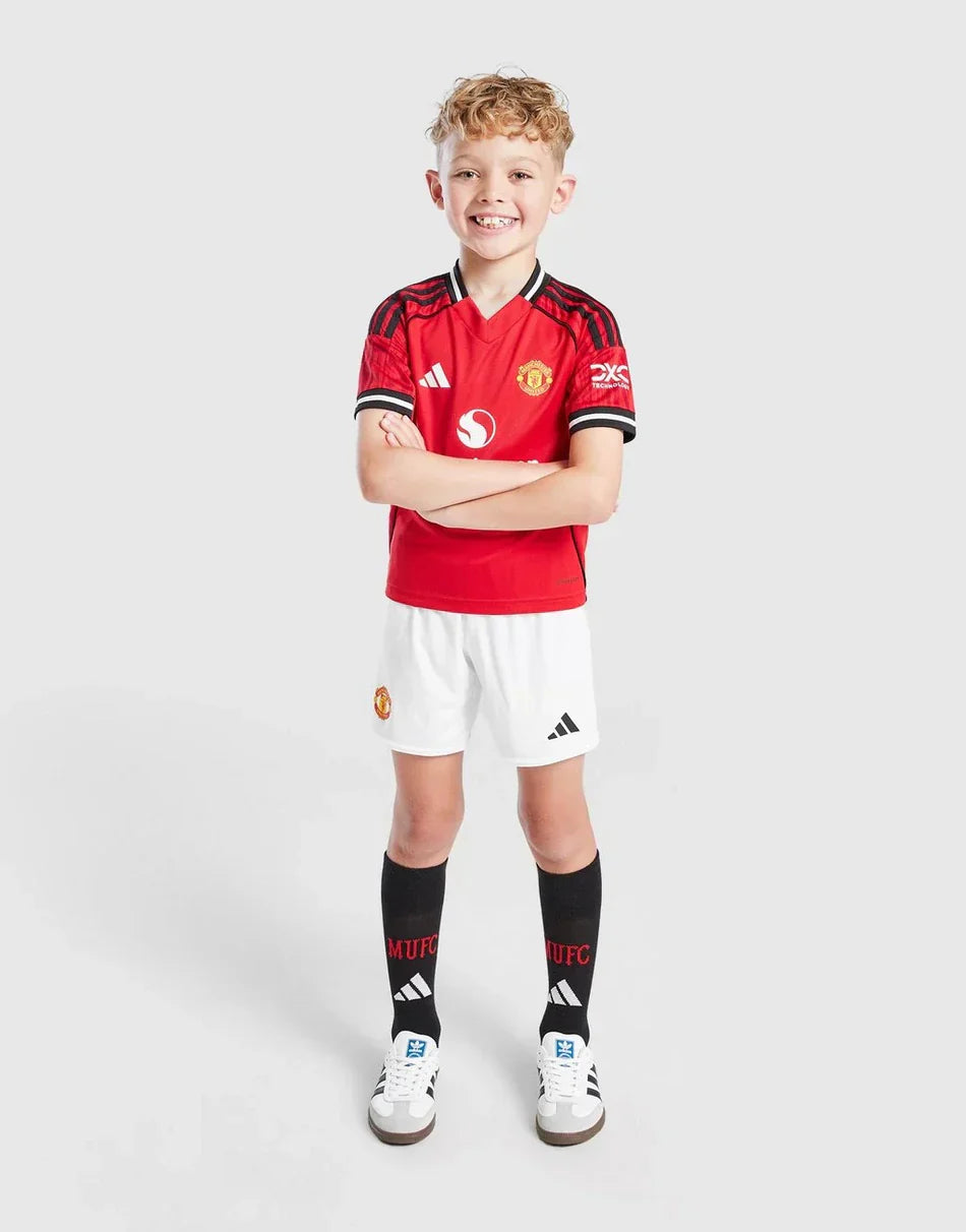 2025-26 Manchester United Home Kids Football Kit