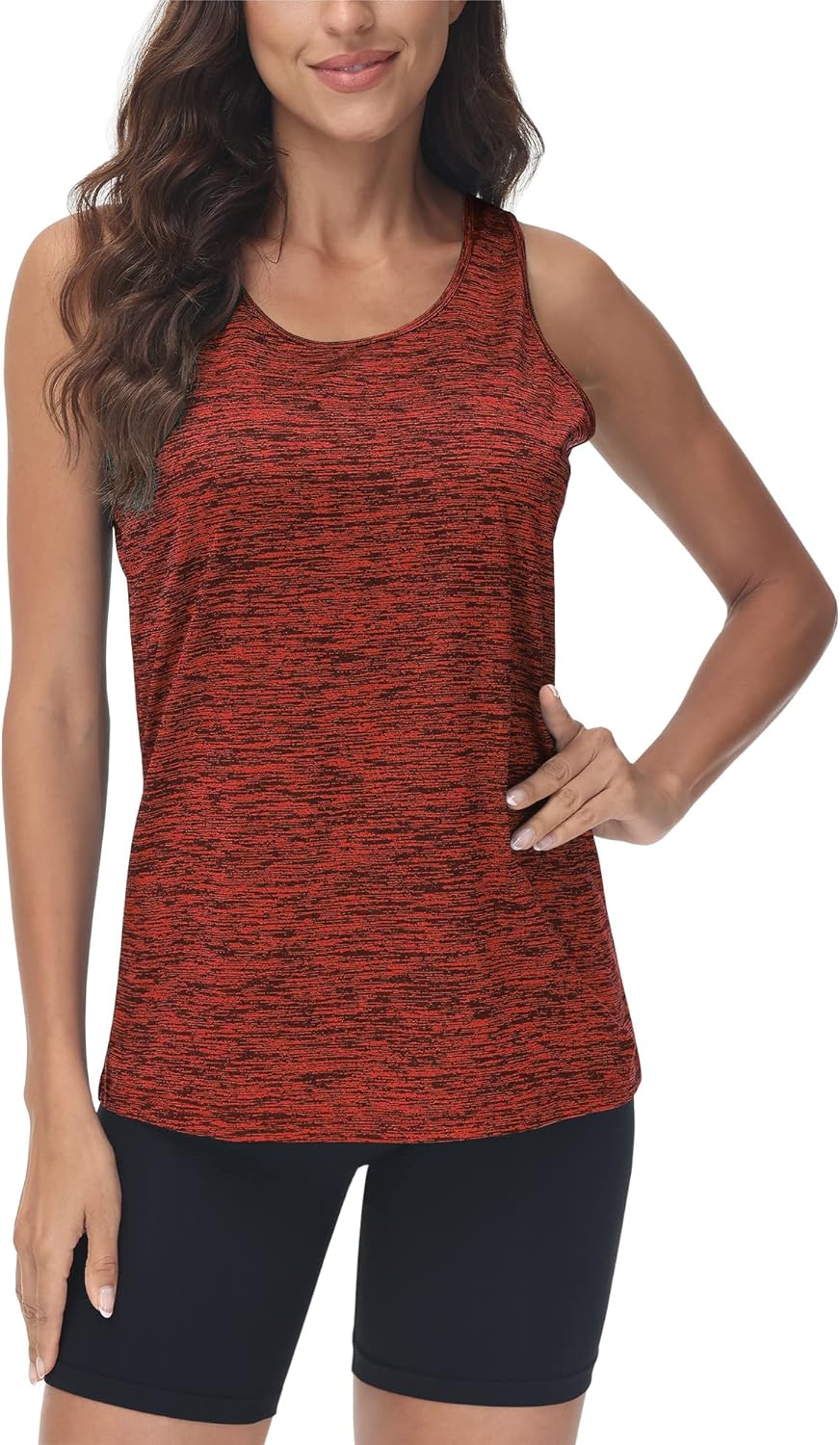 TACVASEN Gym Tops Women Sport Sleeveless T-Shirt Athletic Workout Vest Lightweight Yoga Tee Shirt Summer Breathable Tank Tops