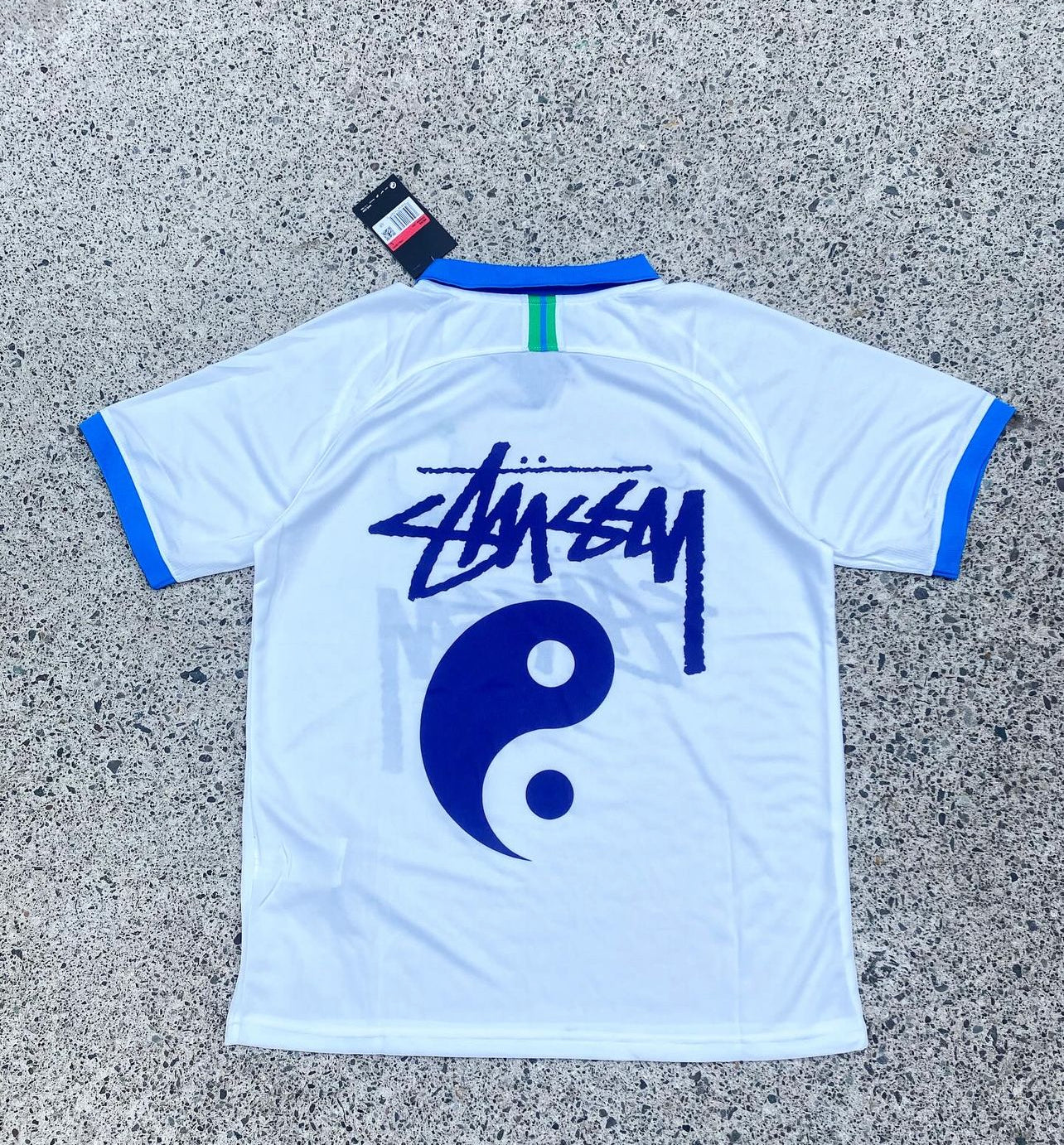 2019 Brazil White and Blue Stussy Shirt - Special Edition