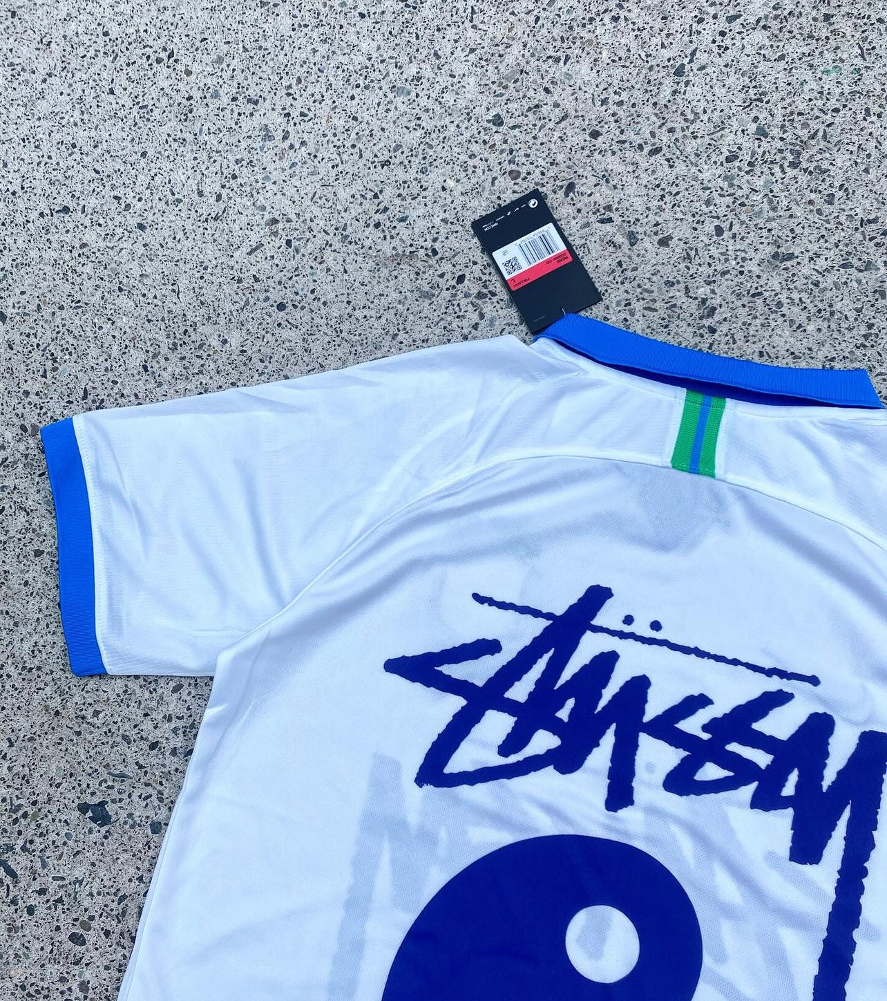 2019 Brazil White and Blue Stussy Shirt - Special Edition