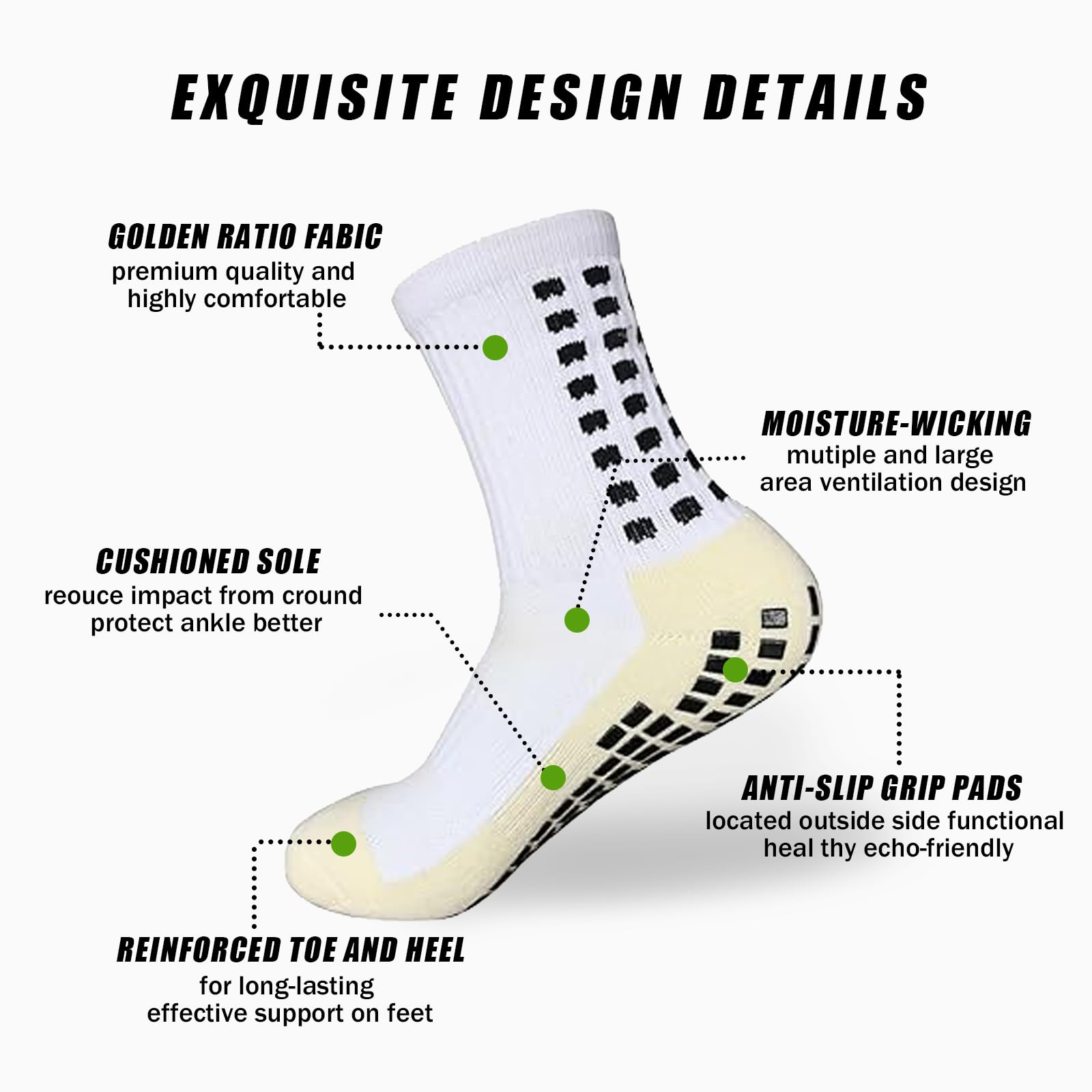 Premium Non-Slip Sports Socks – Unmatched Comfort (White)