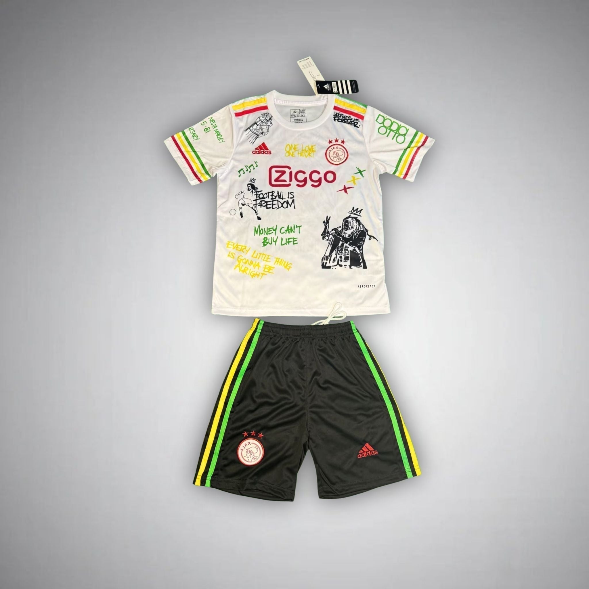 Ajax Bob Marley Kids Football Kit - White