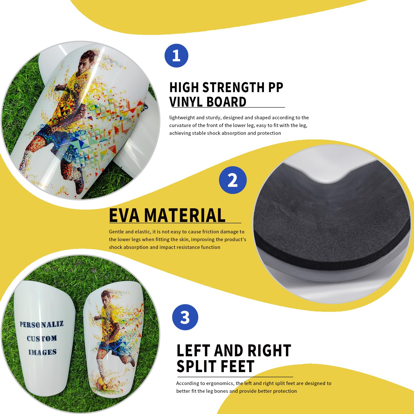 Lightweight & Durable Personalized Youth Shin Guards – Custom Photo Options