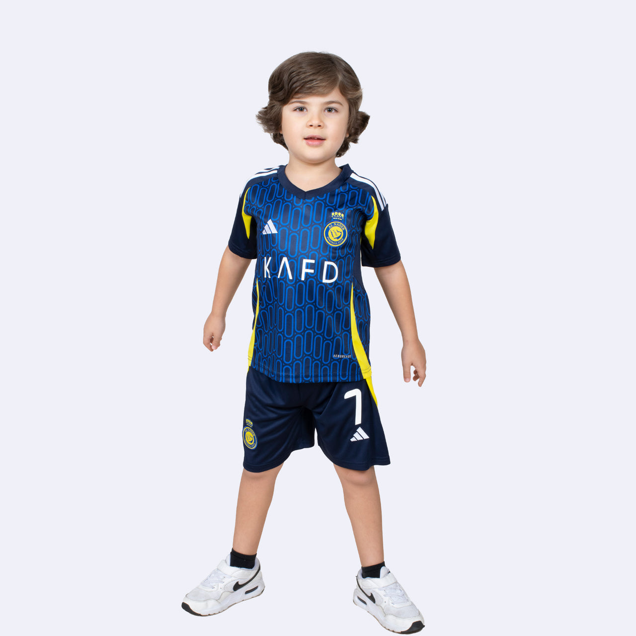 Al Nassr 2025 Blue Ronaldo Away Kids Kit