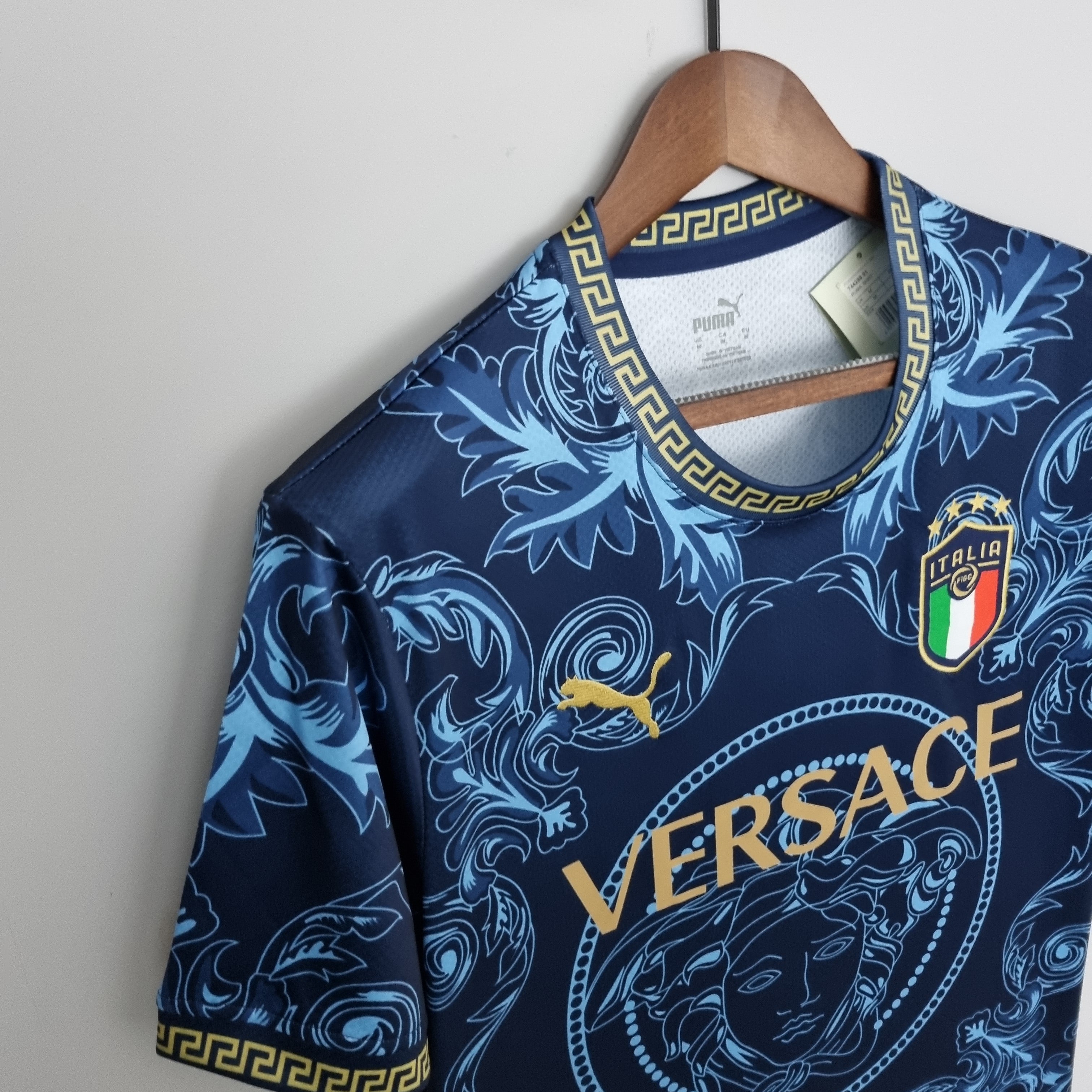 Italy Versace Shirt - Blue Aqua Edition