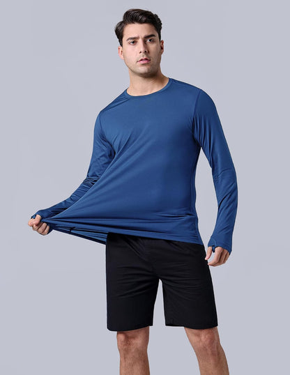 Liberty Imports Men's Athletic Long Sleeve T Shirts with Thumbholes T-Shirt (Pack of 3)