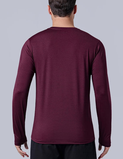 Liberty Imports Men's Athletic Long Sleeve T Shirts with Thumbholes T-Shirt (Pack of 3)