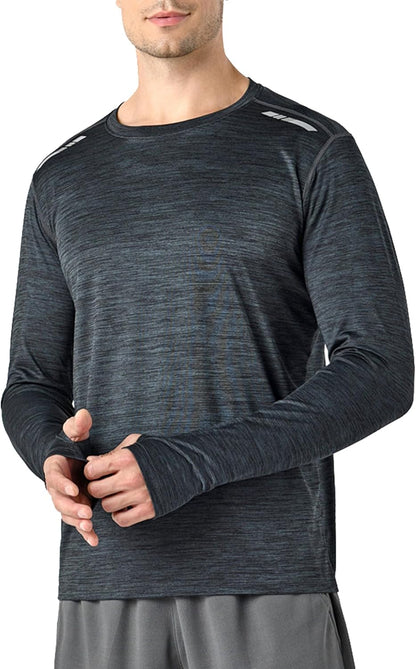 Liberty Imports Men's Athletic Long Sleeve T Shirts with Thumbholes T-Shirt (Pack of 3)