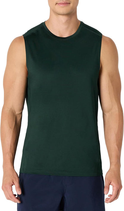 Amazon Essentials Men's Active Quick Dry Tech Stretch Lightweight Sleeveless Muscle Shirt