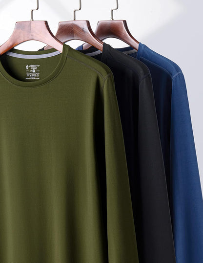 Liberty Imports Men's Athletic Long Sleeve T Shirts with Thumbholes T-Shirt (Pack of 3)