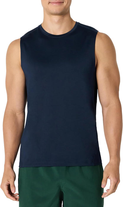 Amazon Essentials Men's Active Quick Dry Tech Stretch Lightweight Sleeveless Muscle Shirt