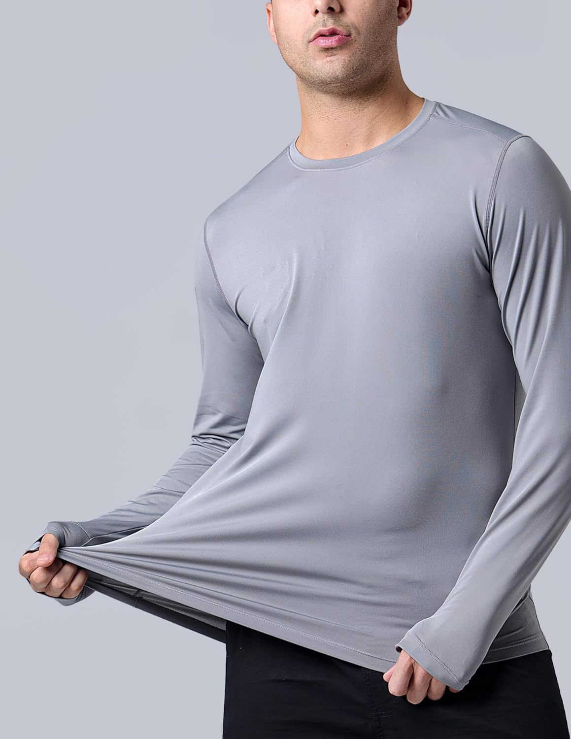 Liberty Imports Men's Athletic Long Sleeve T Shirts with Thumbholes T-Shirt (Pack of 3)