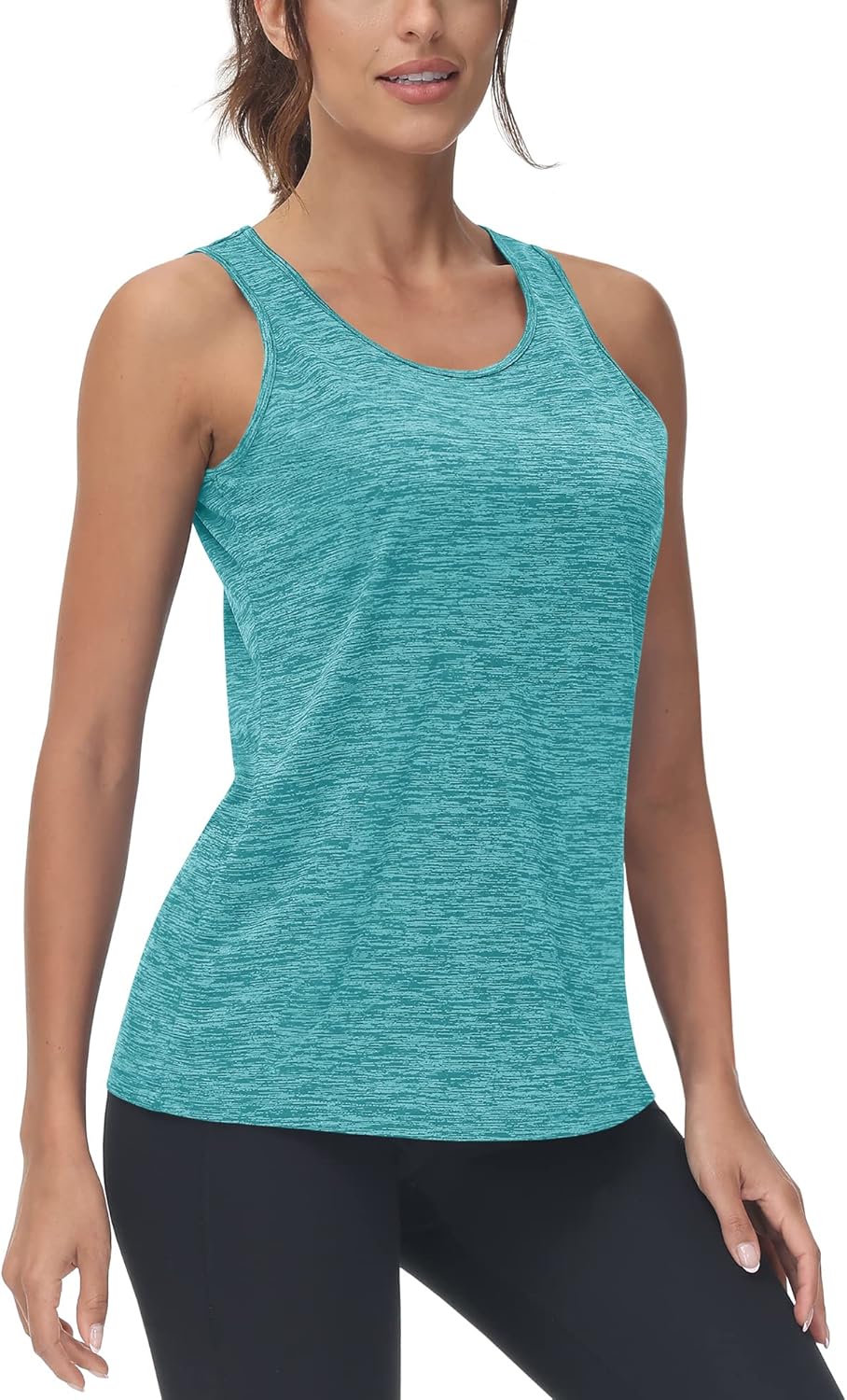 TACVASEN Gym Tops Women Sport Sleeveless T-Shirt Athletic Workout Vest Lightweight Yoga Tee Shirt Summer Breathable Tank Tops
