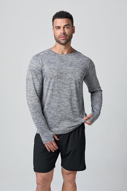 Liberty Imports Men's Athletic Long Sleeve T Shirts with Thumbholes T-Shirt (Pack of 3)