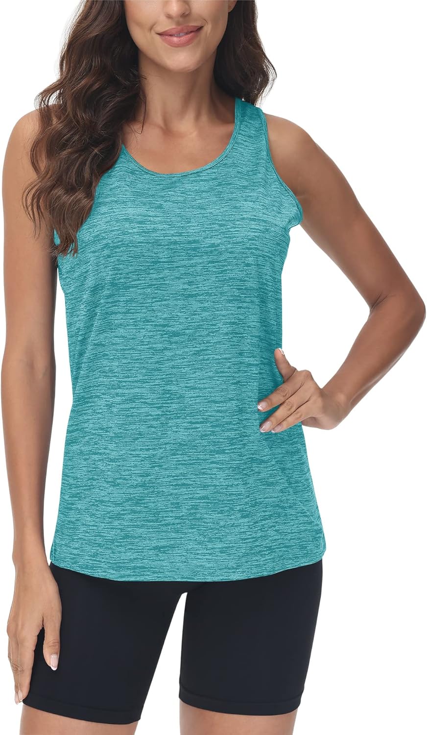 TACVASEN Gym Tops Women Sport Sleeveless T-Shirt Athletic Workout Vest Lightweight Yoga Tee Shirt Summer Breathable Tank Tops