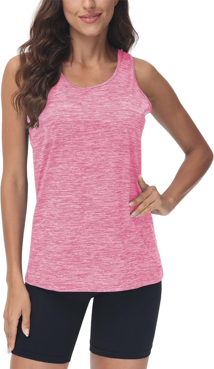 TACVASEN Gym Tops Women Sport Sleeveless T-Shirt Athletic Workout Vest Lightweight Yoga Tee Shirt Summer Breathable Tank Tops