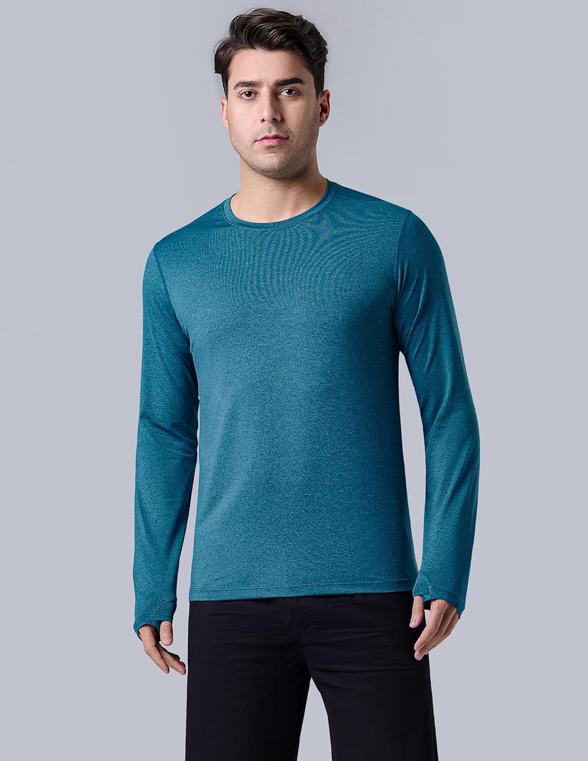 Liberty Imports Men's Athletic Long Sleeve T Shirts with Thumbholes T-Shirt (Pack of 3)