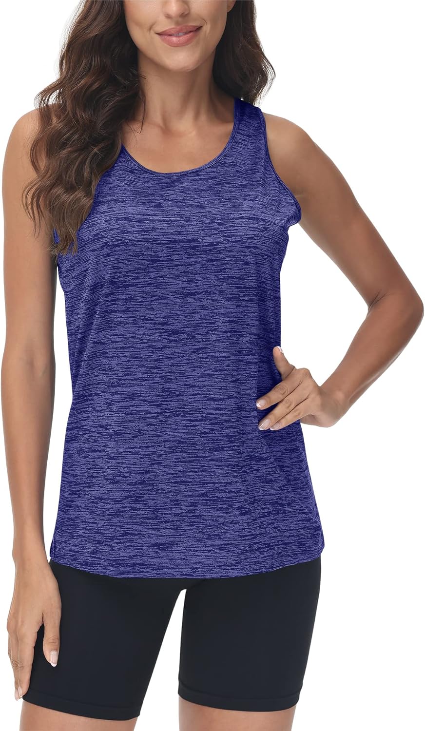 TACVASEN Gym Tops Women Sport Sleeveless T-Shirt Athletic Workout Vest Lightweight Yoga Tee Shirt Summer Breathable Tank Tops