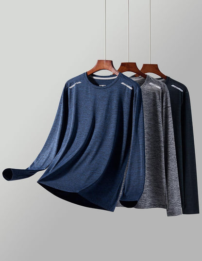 Liberty Imports Men's Athletic Long Sleeve T Shirts with Thumbholes T-Shirt (Pack of 3)