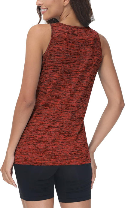 TACVASEN Gym Tops Women Sport Sleeveless T-Shirt Athletic Workout Vest Lightweight Yoga Tee Shirt Summer Breathable Tank Tops