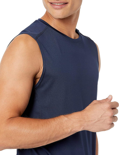 Amazon Essentials Men's Active Quick Dry Tech Stretch Lightweight Sleeveless Muscle Shirt