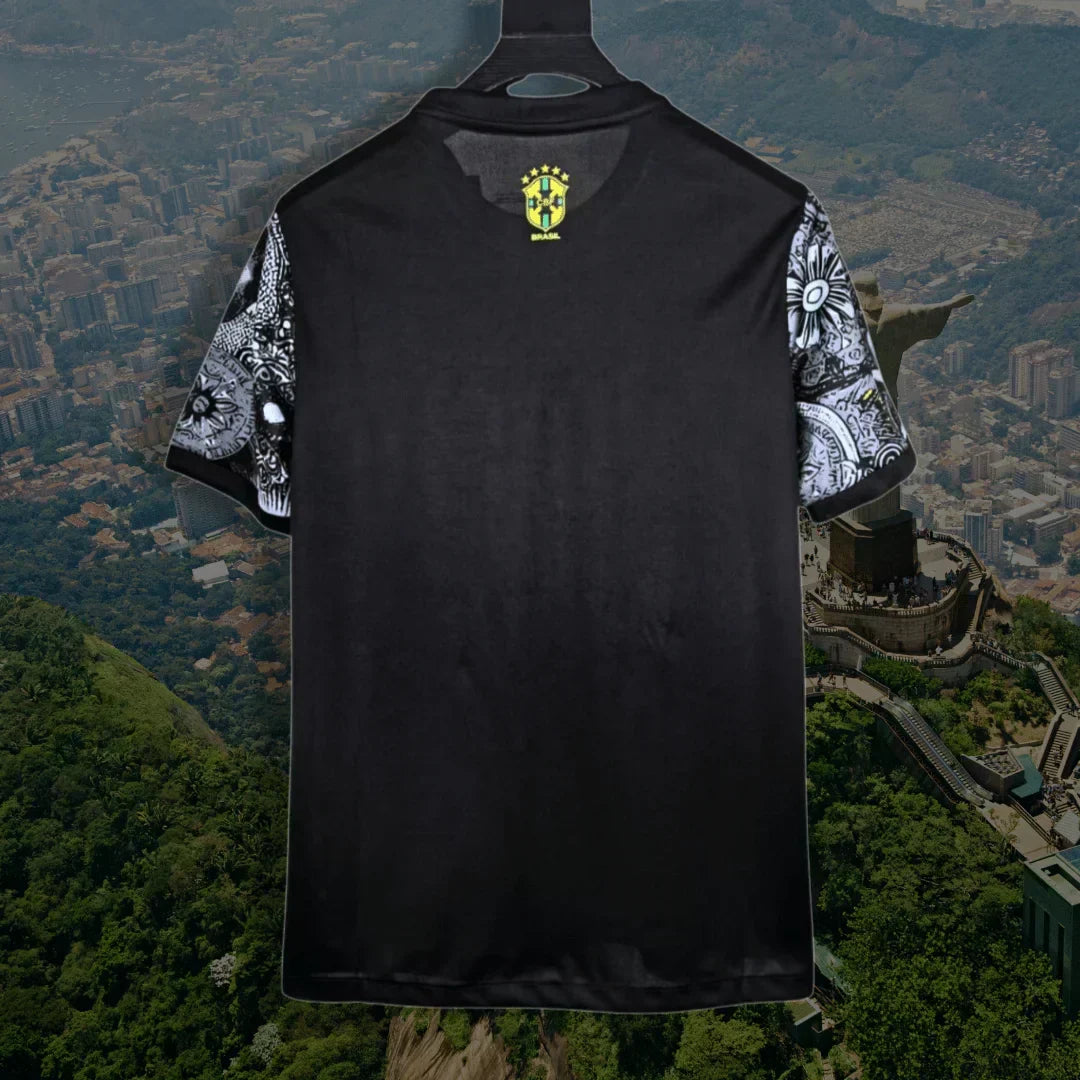 Brazil Stussy Black Shirt Jesus Christ The Redeemer