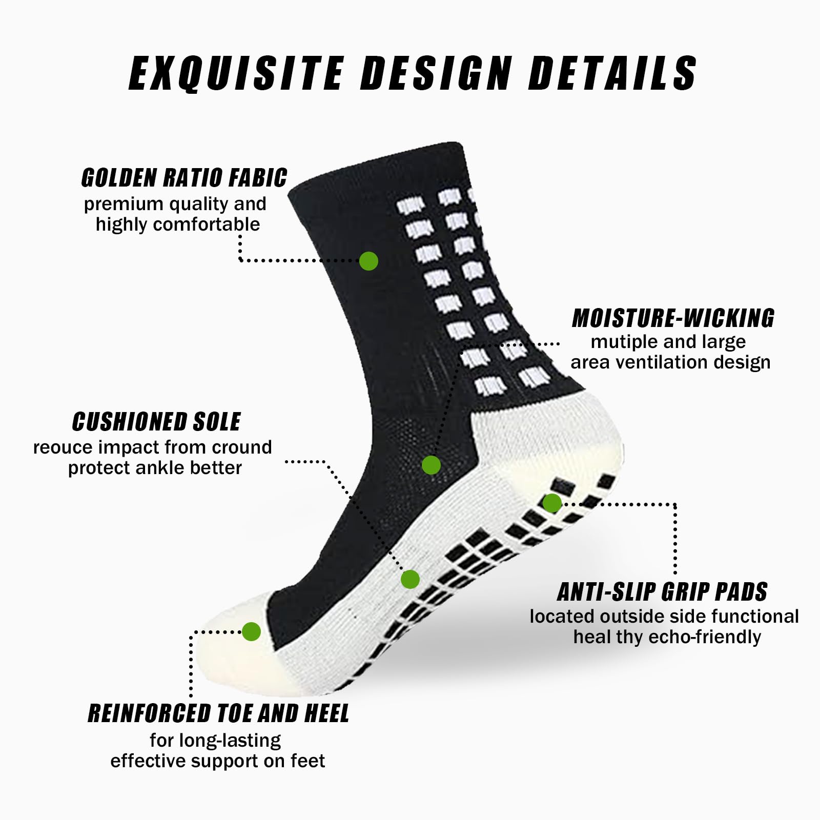 Premium Non-Slip Sports Socks – Ultimate Performance (Black)