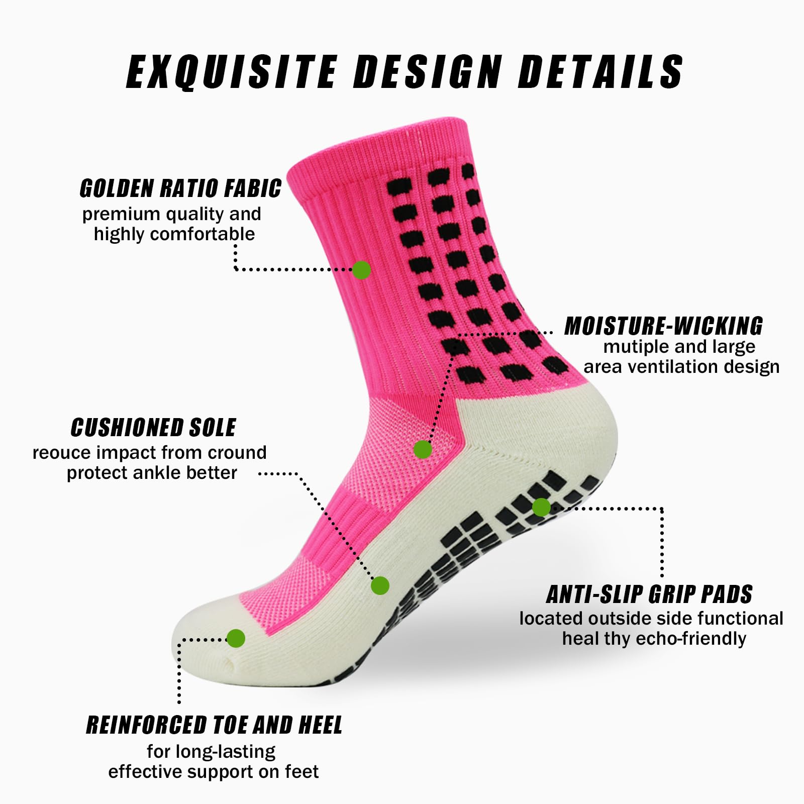 Premium Grip Socks – Enhanced Performance (Pink)