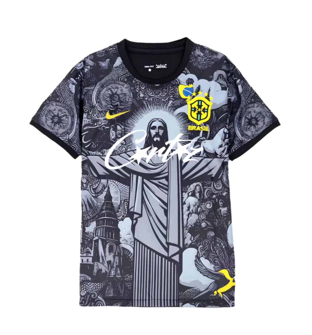 Brazil Jesus Corteiz Shirt - Black Special Edition