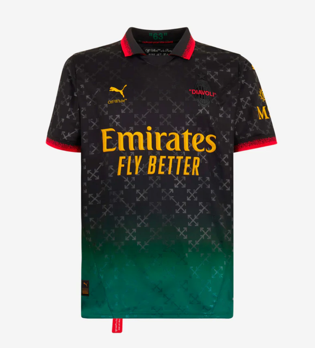 AC Milan Off-White Shirt - Black 2024/25