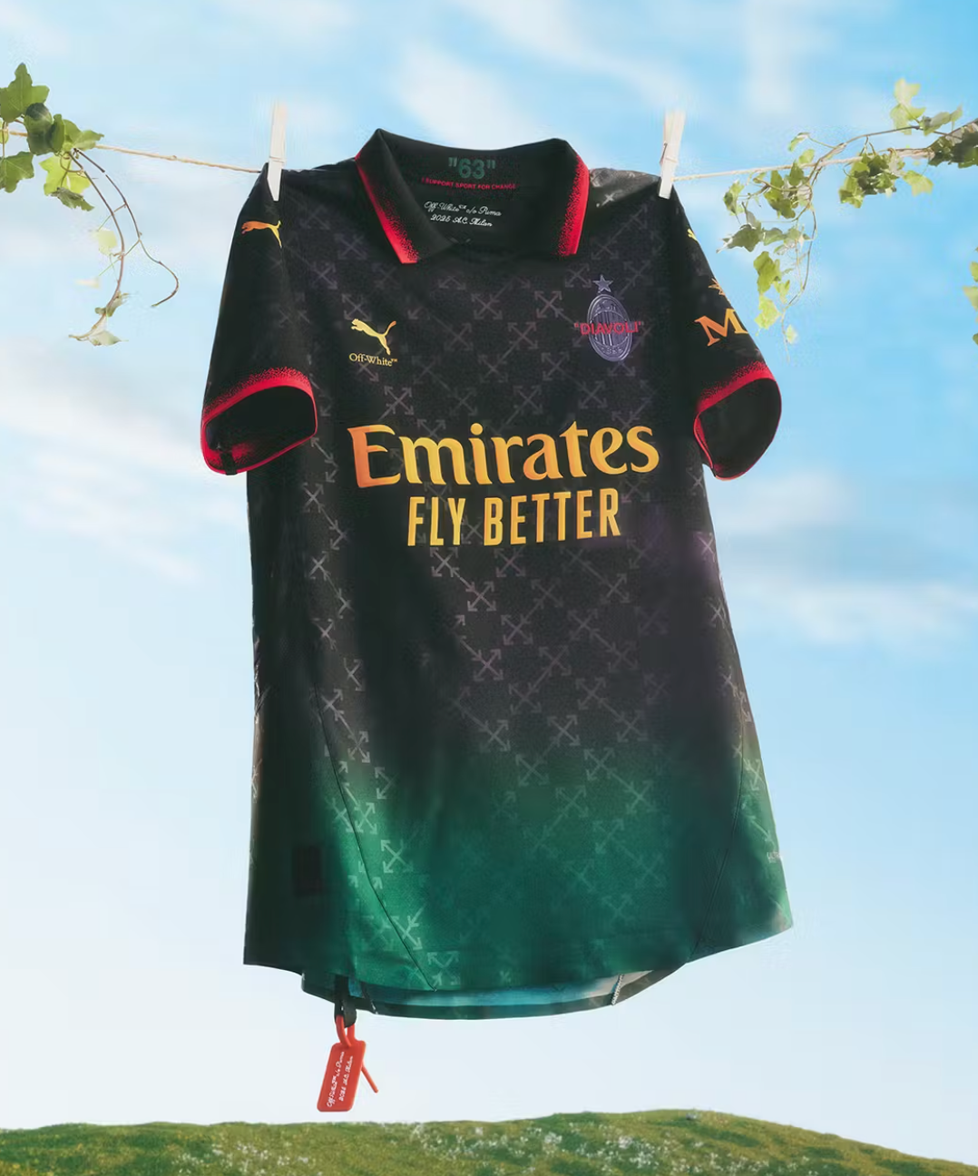 AC Milan Off-White Shirt - Black 2024/25