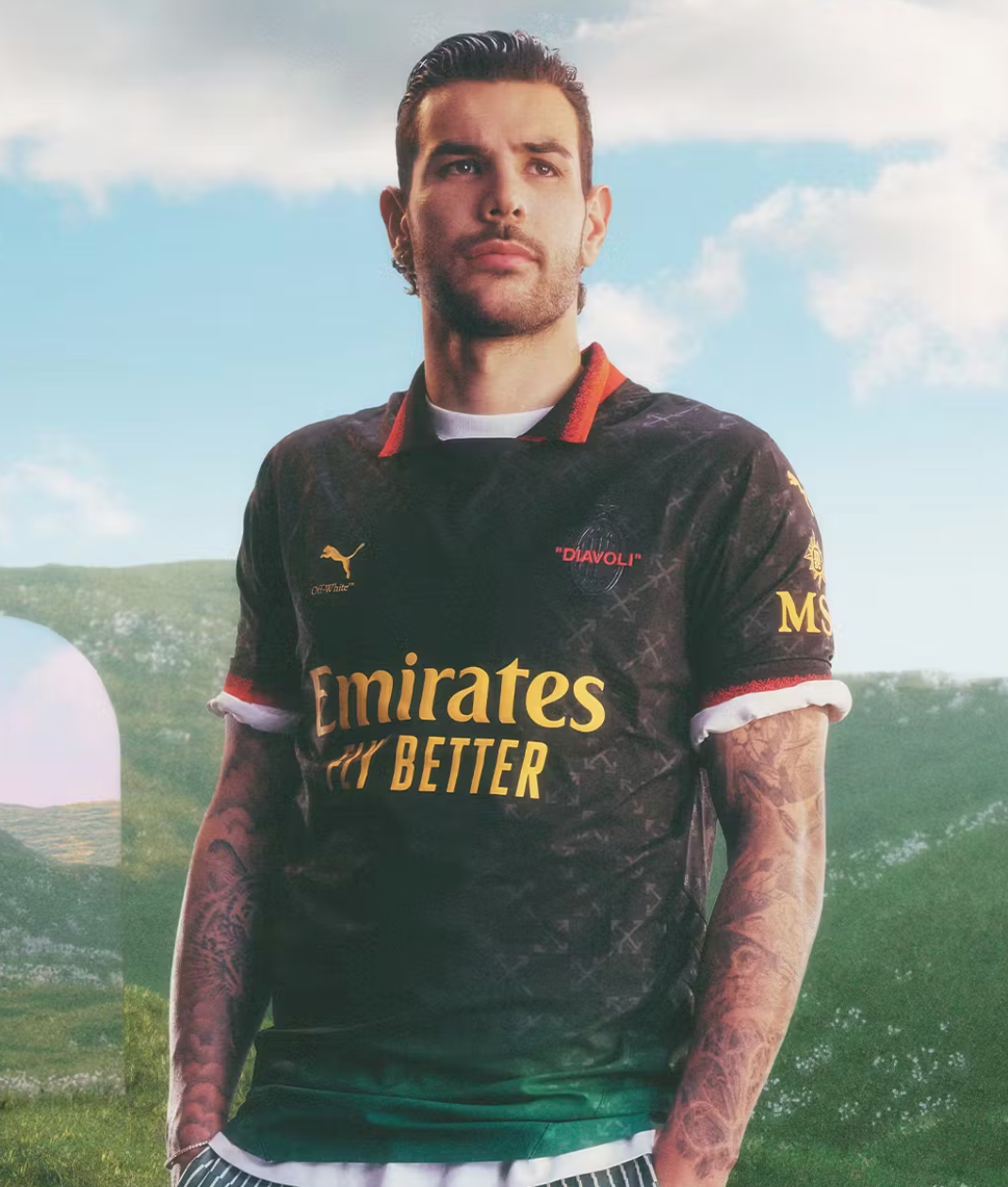 AC Milan Off-White Shirt - Black 2024/25