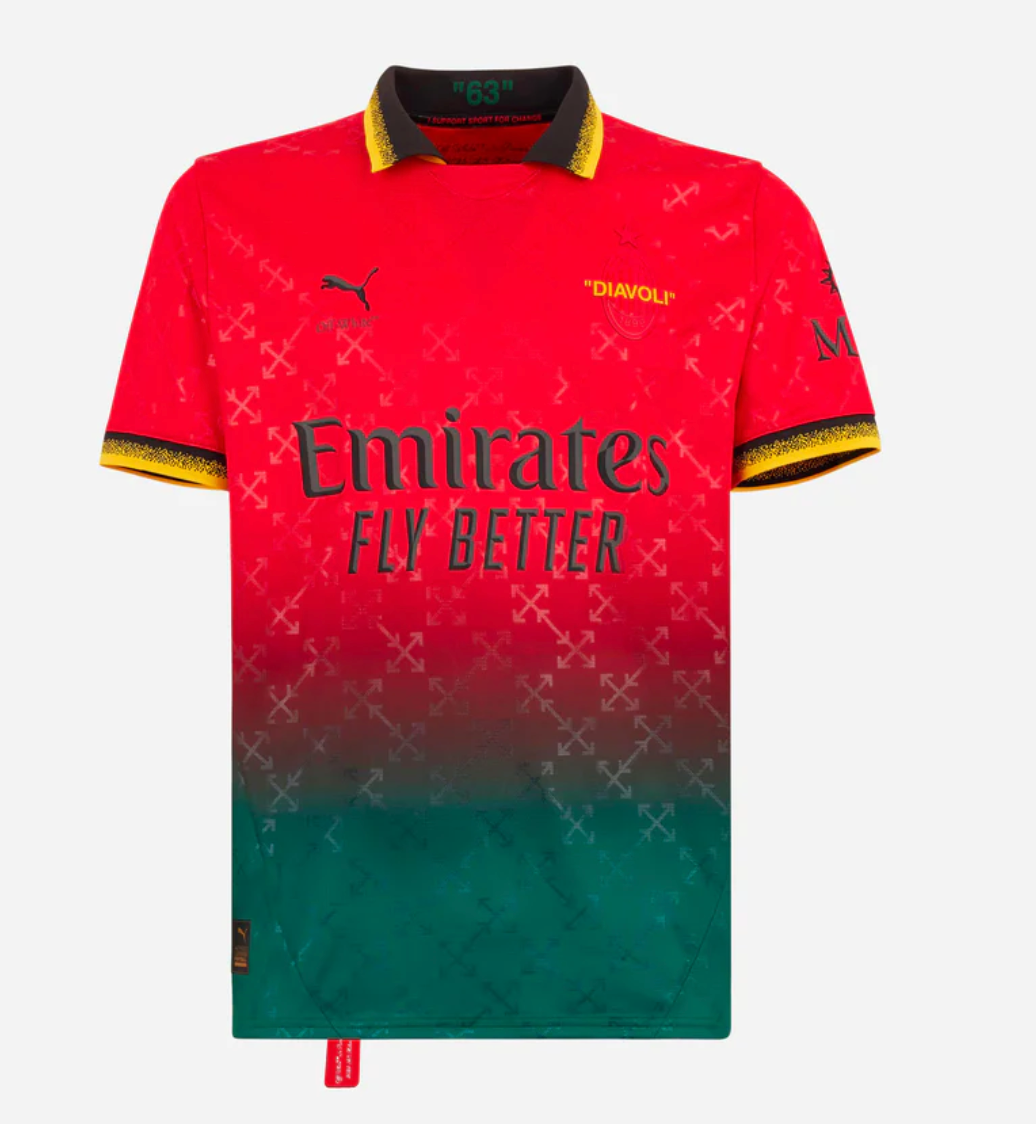 AC Milan Off-White Shirt - Red 2024/25