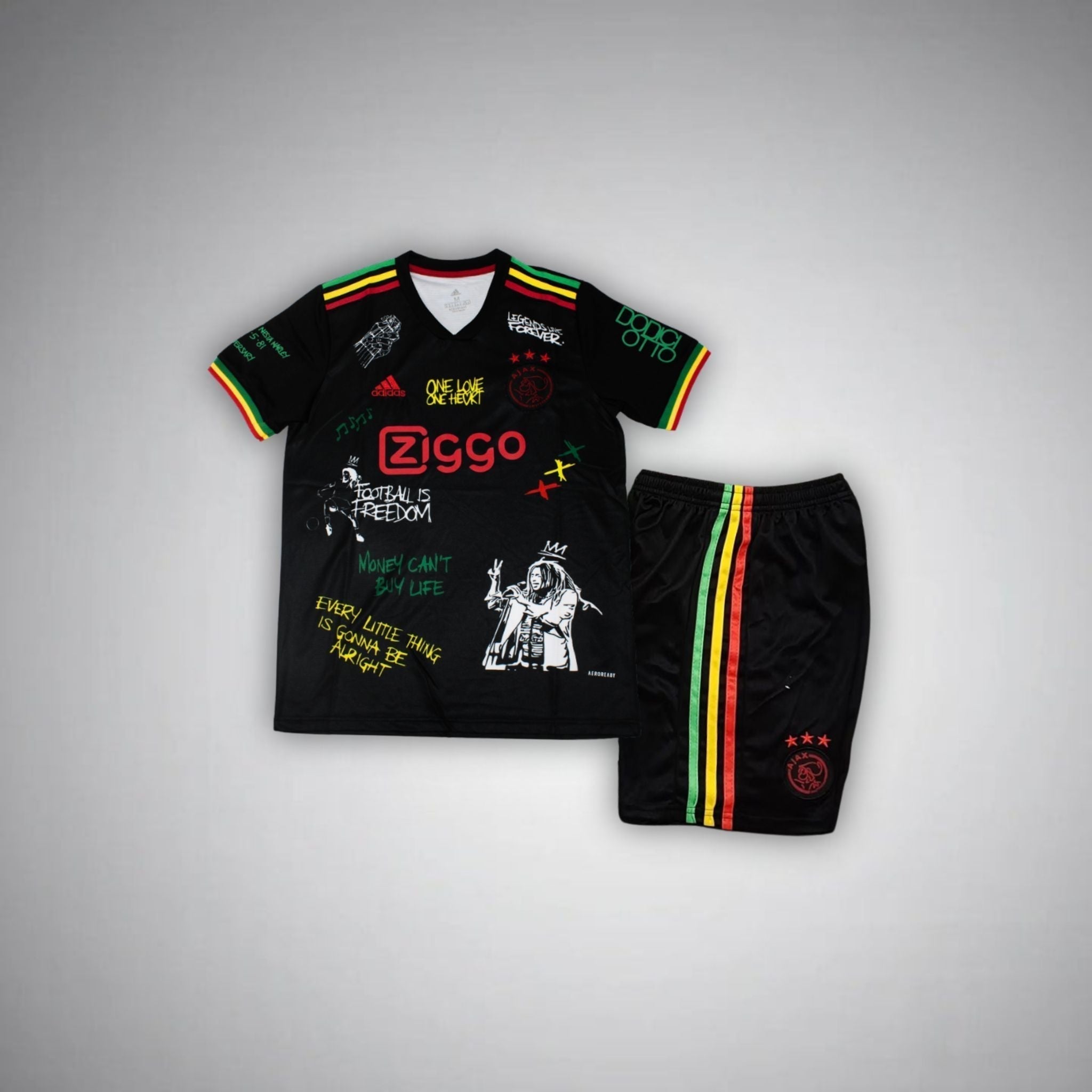 Ajax Bob Marley Kids Football Kit - Black