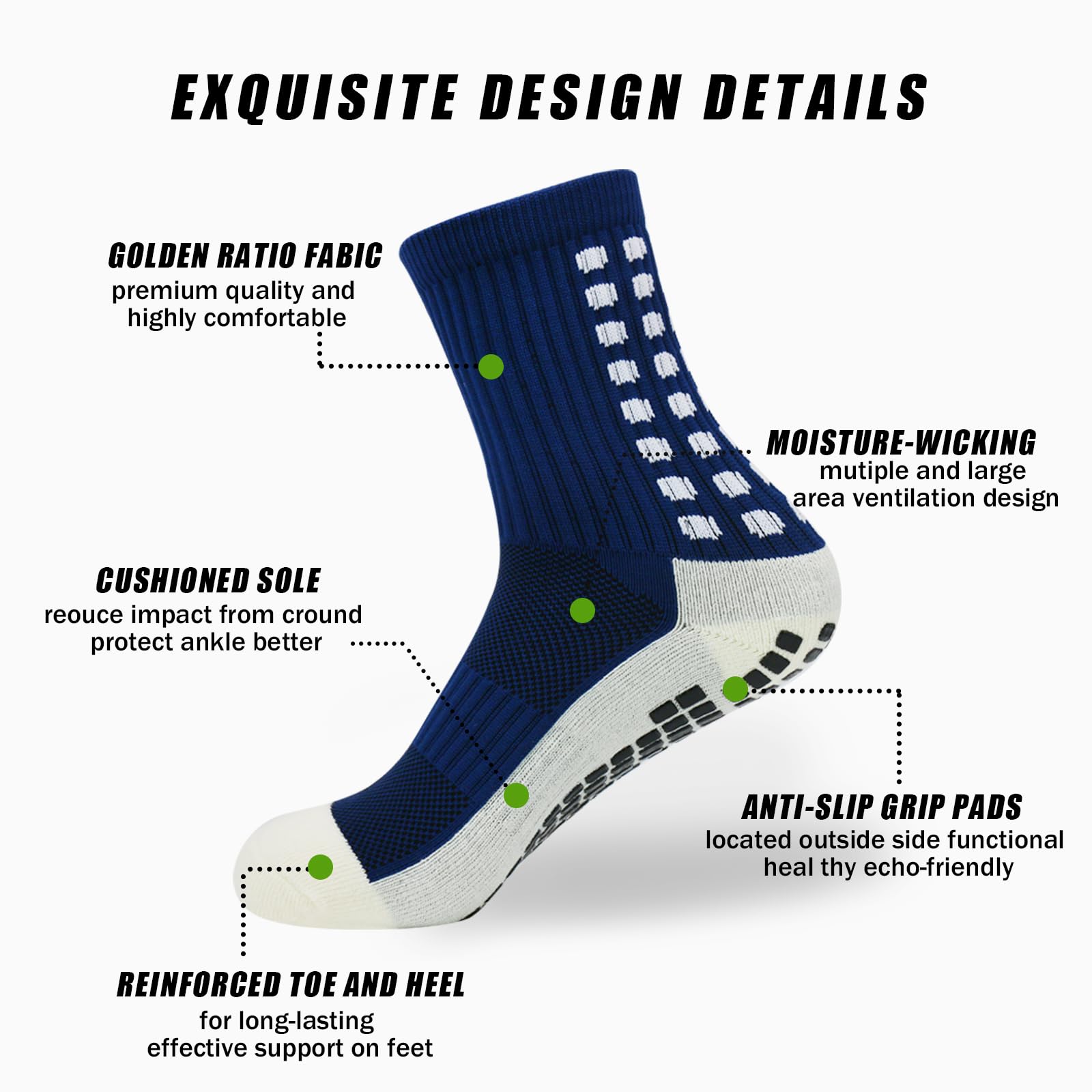 Athletic Football Socks – Optimal Performance (Blue)